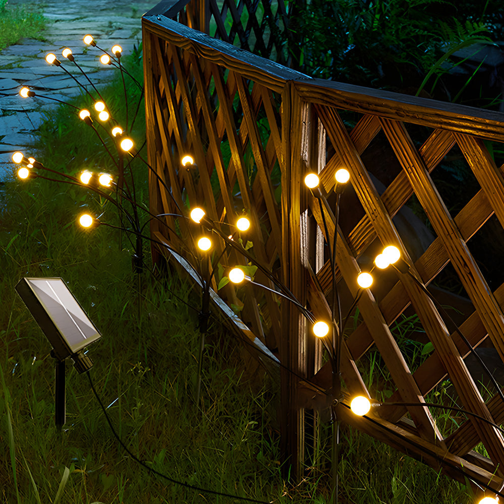 2 Pack Solar Firefly Lights 8Led Starburst Swaying Waterproof Outdoor Garden Landascape Lighting