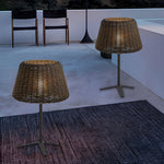 Outdoor 13 77 Inch Wicker Shade Rustic Iron Table Lamp