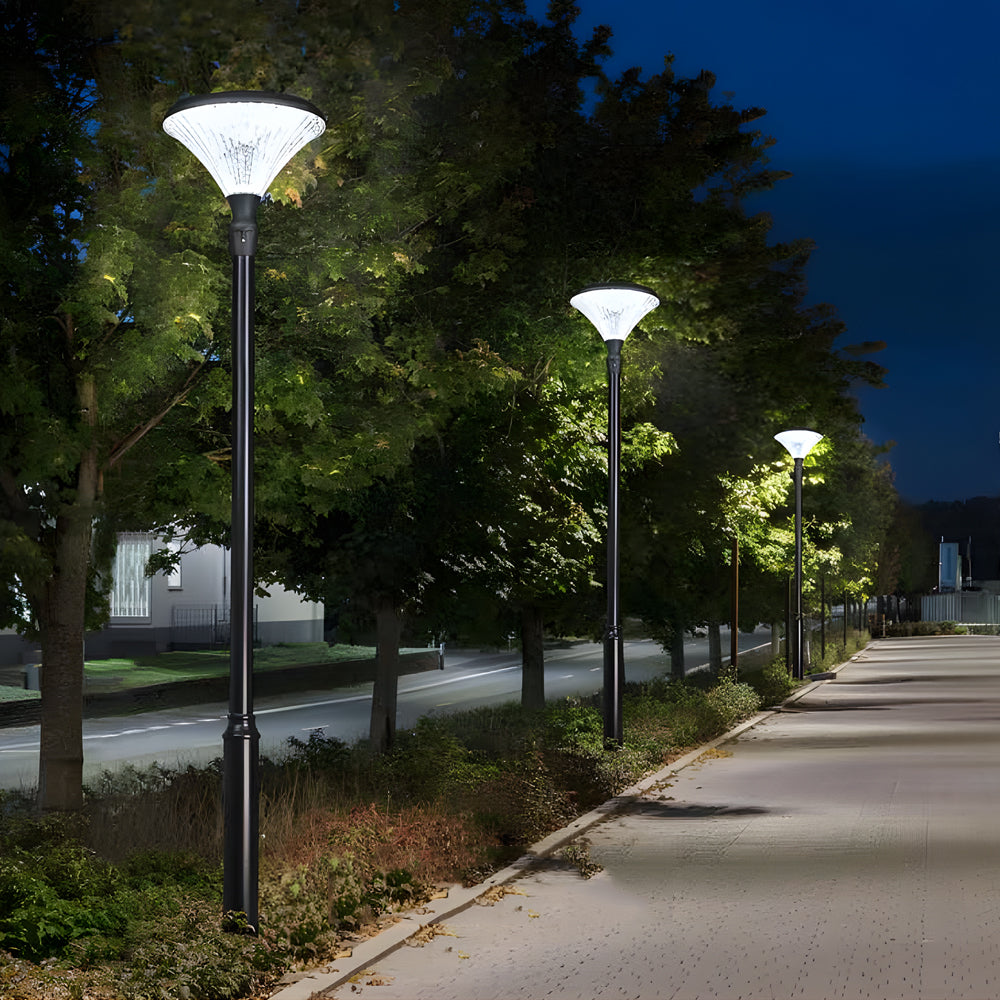 1 Light Black Outdoor Led Solar Lamp Post And Pole Street Light