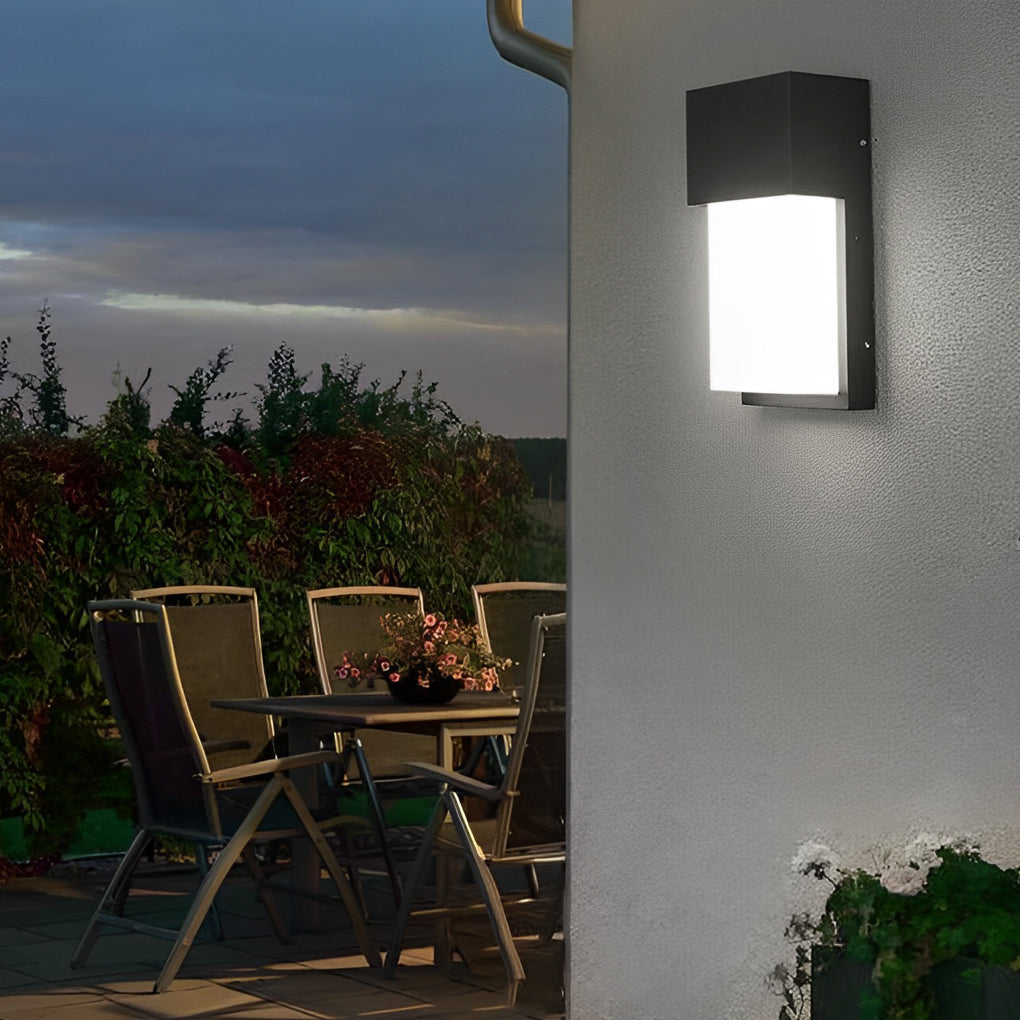 Rectangular Waterproof Led 10W Black Outdoor Wall Light