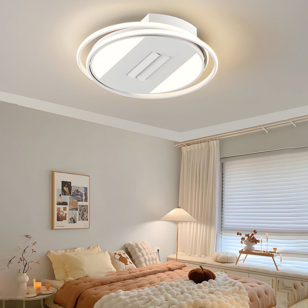 Square Round Stepless Dimming Led Mute White Modern Bladeless Ceiling Fans Li002758