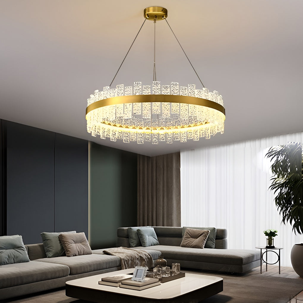 Round Dimming Led Glass Pendant Light Li001957