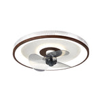 19 7 In Walnut 6 Speed Flush Mount Ceiling Fans With Led Light And Remote