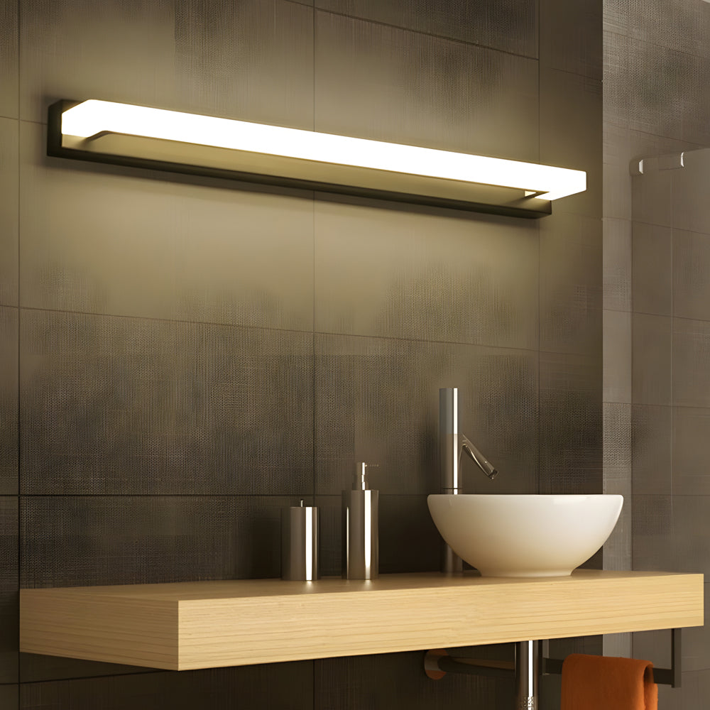 Linear Led Black Bathroom Fixture Light Filter