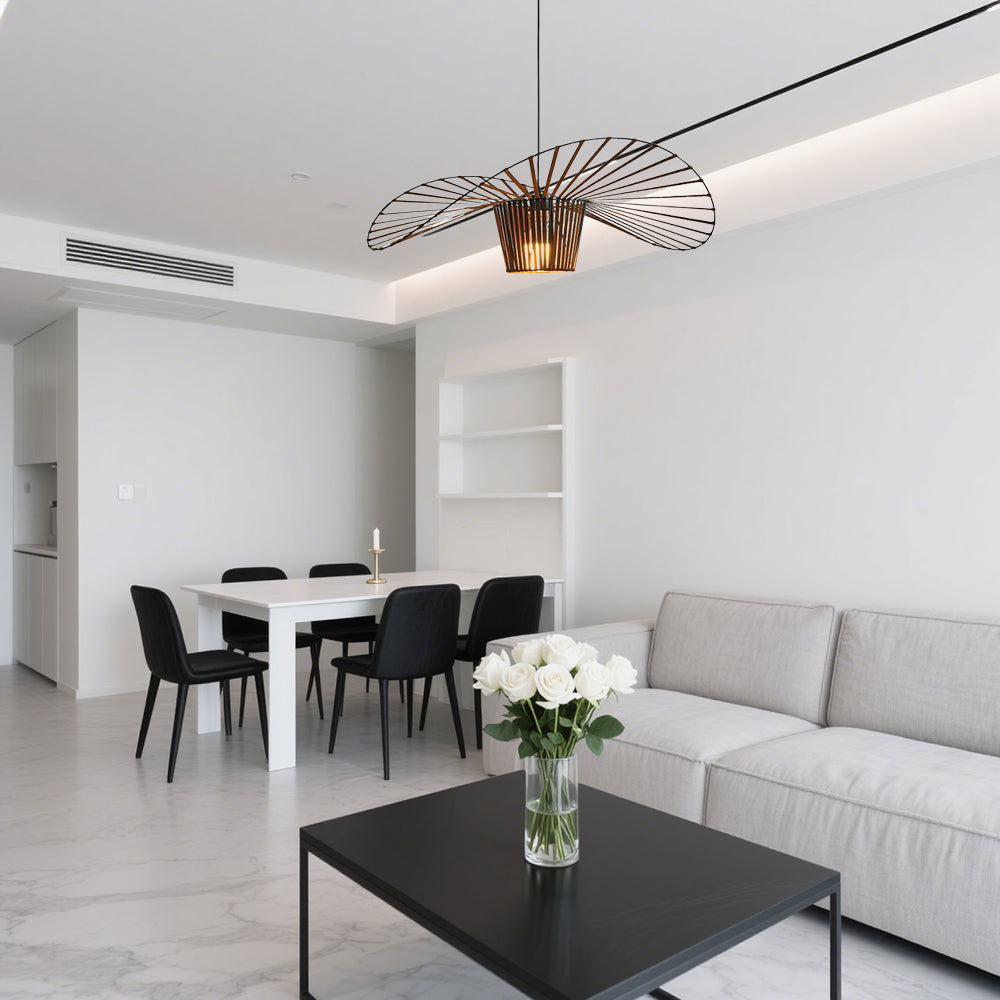 Modern Simple Fabric Hat Shape Pendant Light