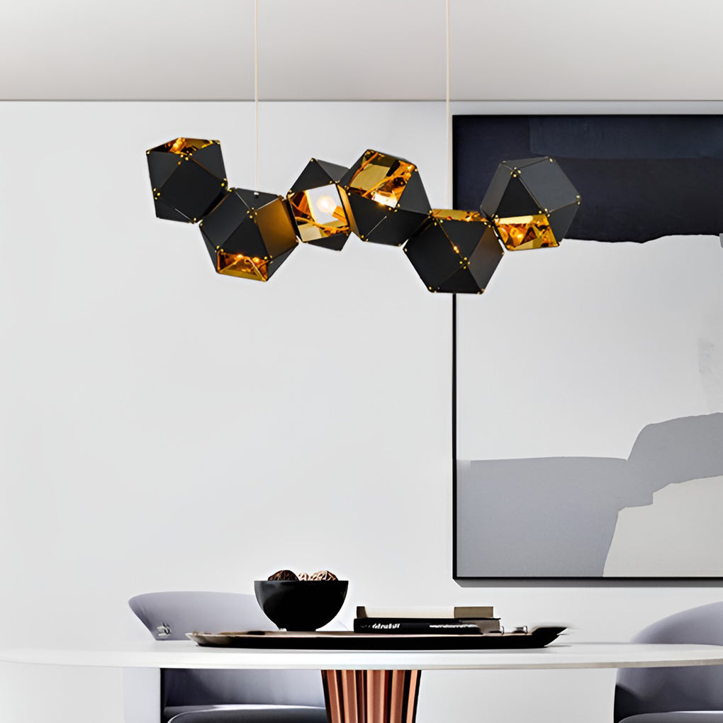 6 Heads Geometric Creative Polygonal Postmodern Pendant Light