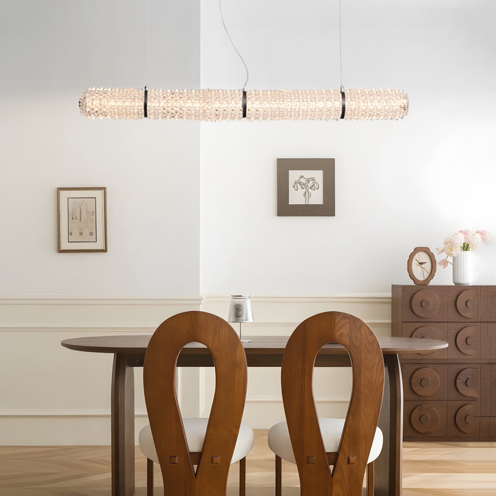 Led Crystal Linear Suspension Lamp Long Island Lighting