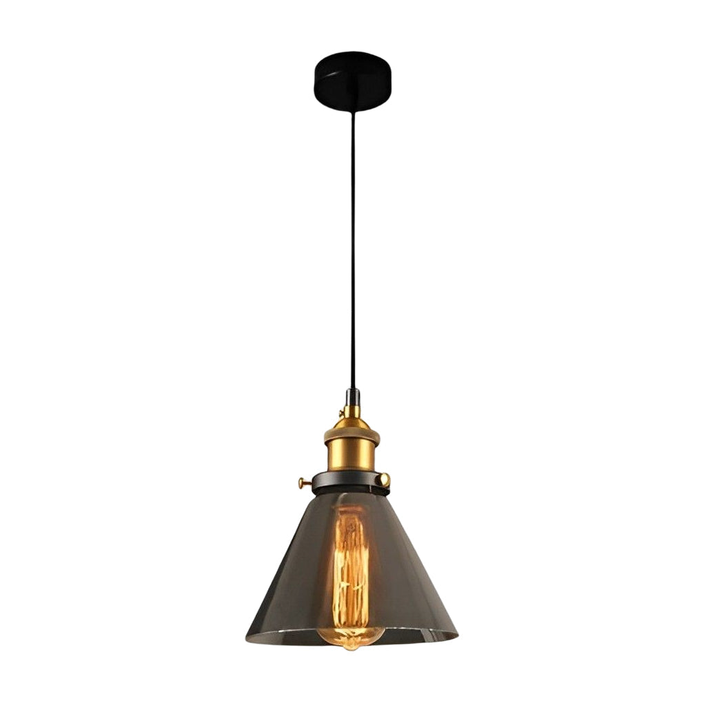 Smoke Gray Industrial Pendant Lamp Ha077613