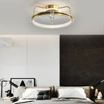 Round Mute Three Step Dimming Led Silent Modern Flush Mount Ceiling Fan
