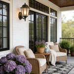 Hexagonal Vintage Outdoor Wall Sconce in Black Brass