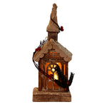 Artisan Wooden Christmas Village Houses with Warm Glow