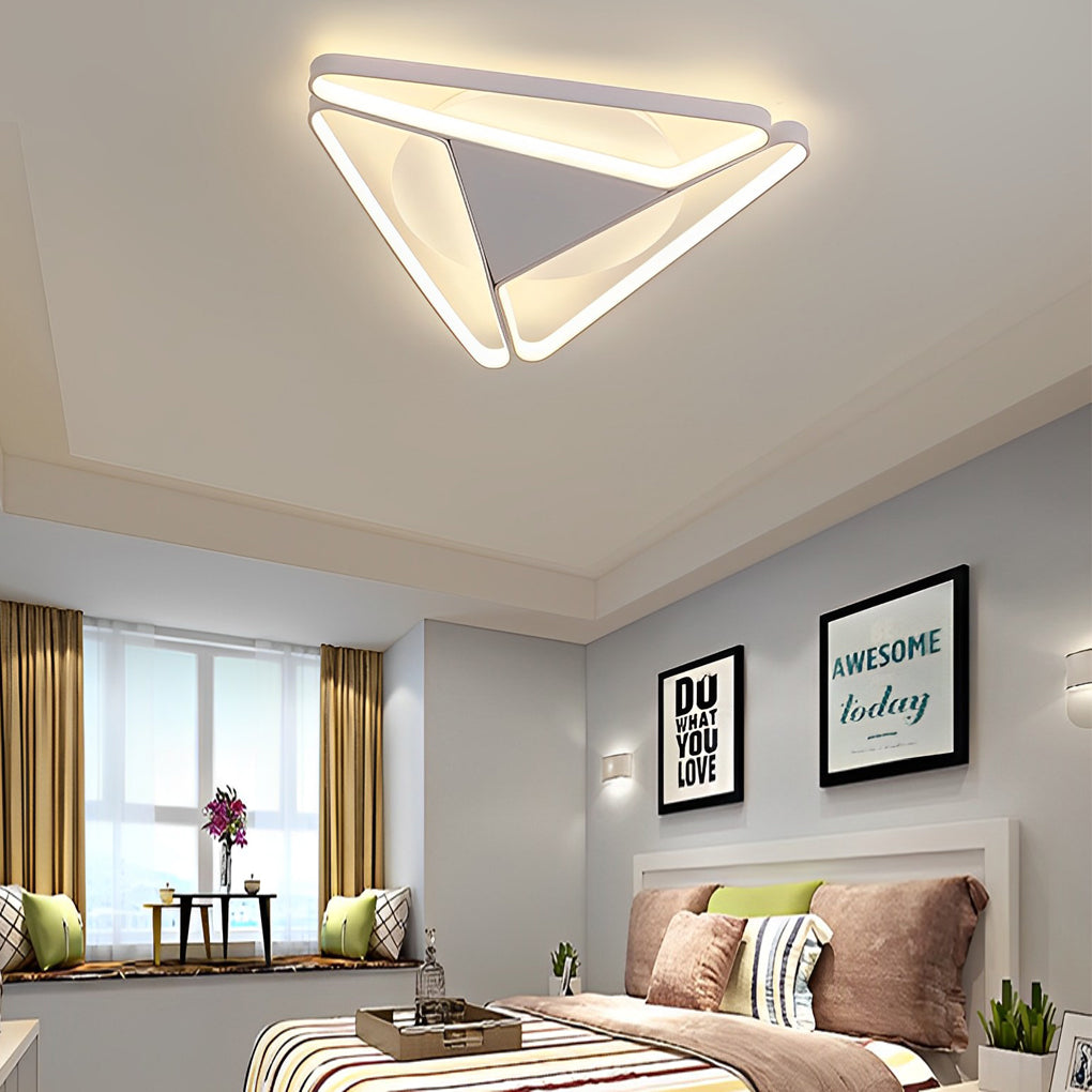 Modern Geometric LED Flush Mount Ceiling Light for Living Room and Bedroom