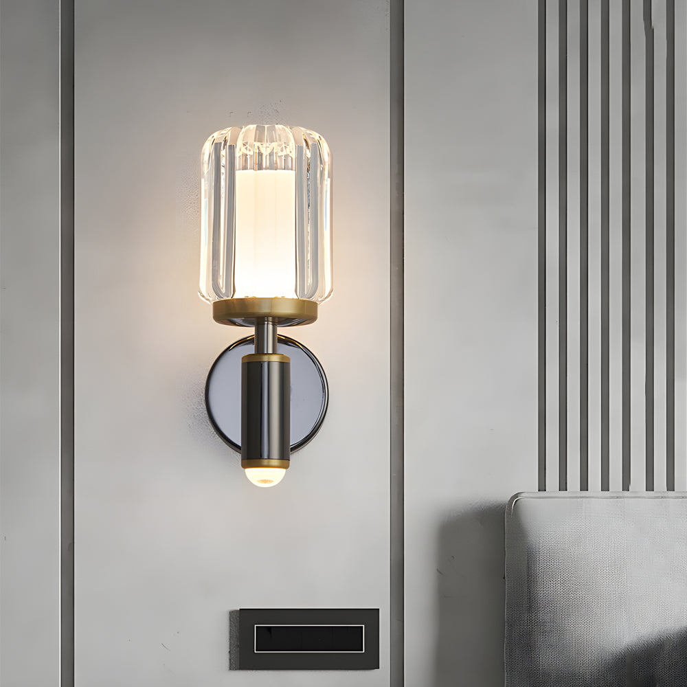 Clear Acrylic Arm Wall Light Modern Aluminum Sconce For Living Room