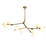 Nordic Style Modern Minimalist Cluster Metal Glass Chandelier Black Gold Fixture