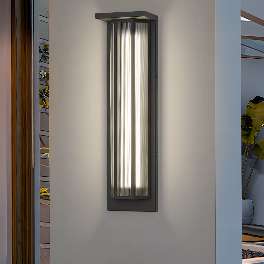 Black Rectangular Transparent Acrylic Led Outdoor Wall Lights