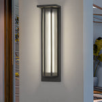 Black Rectangular Transparent Acrylic Led Outdoor Wall Lights