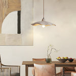 Japanese 1 Light Cement Wavy Pendant