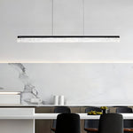 1 Light 47 24 In Island Light Dimmable Black Linear Pendant Light