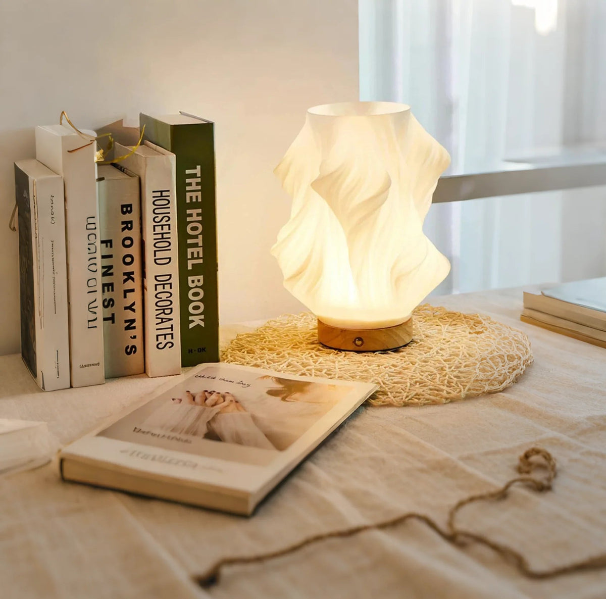 Chic Spiral Striped Shade Night Light Lamp