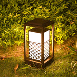 Retro Black Solar LED Pathway Lantern for Garden and Courtyard