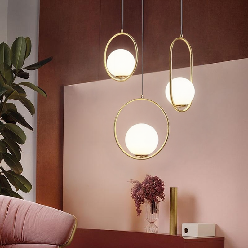 Modern Frosted Glass Ball Chandelier