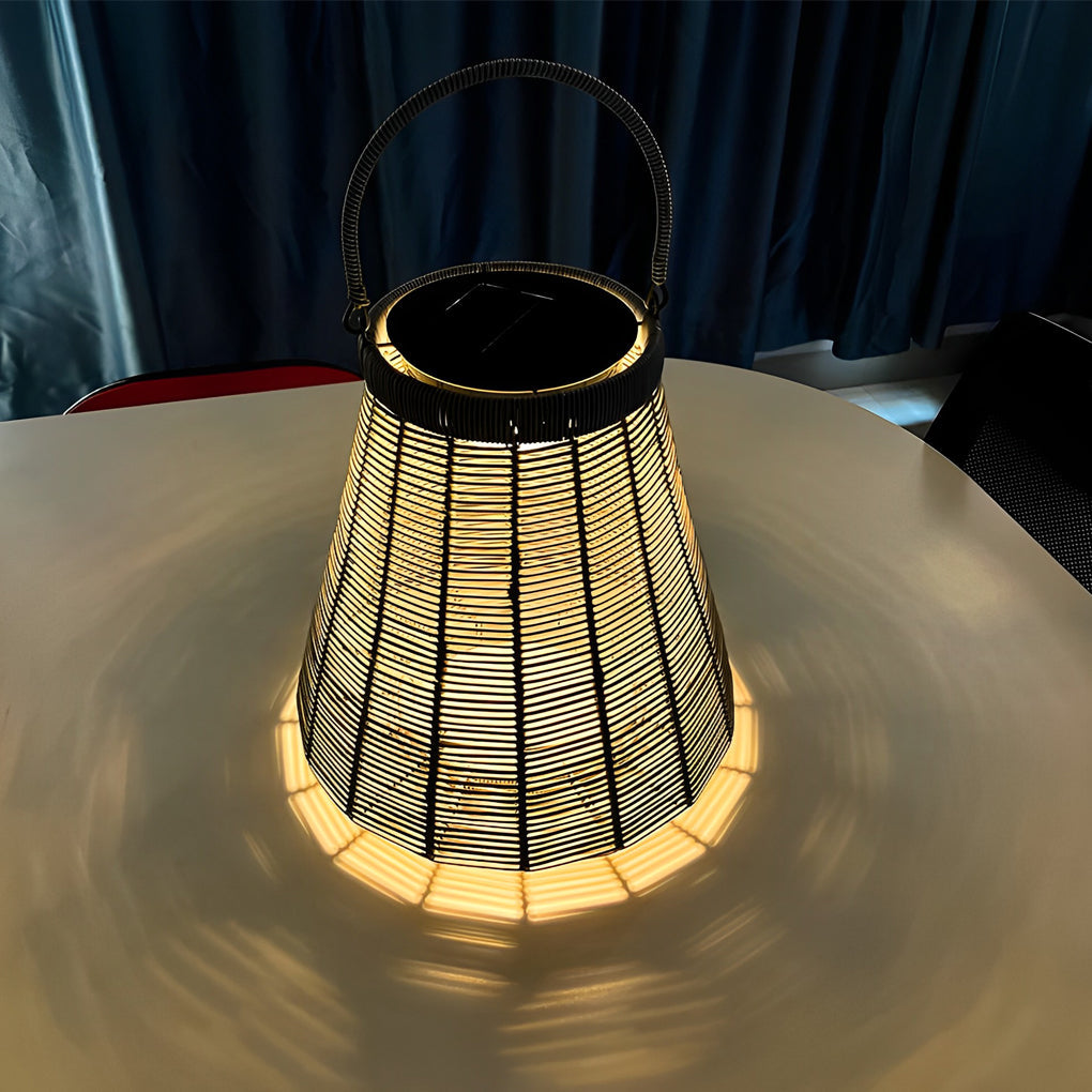 Portable Rattan Solar Outdoor Lantern Ha085493