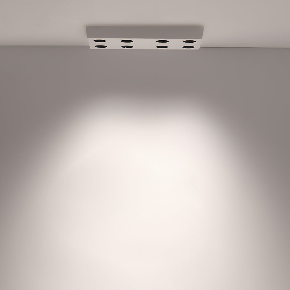 Peg Rectangular 6 8 Light White Led Flush Mount Light