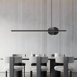 Black Linear Round Marble Led Pendant Light
