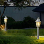 Industrial Aluminum Pathway Light with Caged Shade for Modern Landscapes