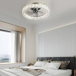 23 6 In Crystal Led Lighting Semi Enclosed Low Profile Ceiling Fan