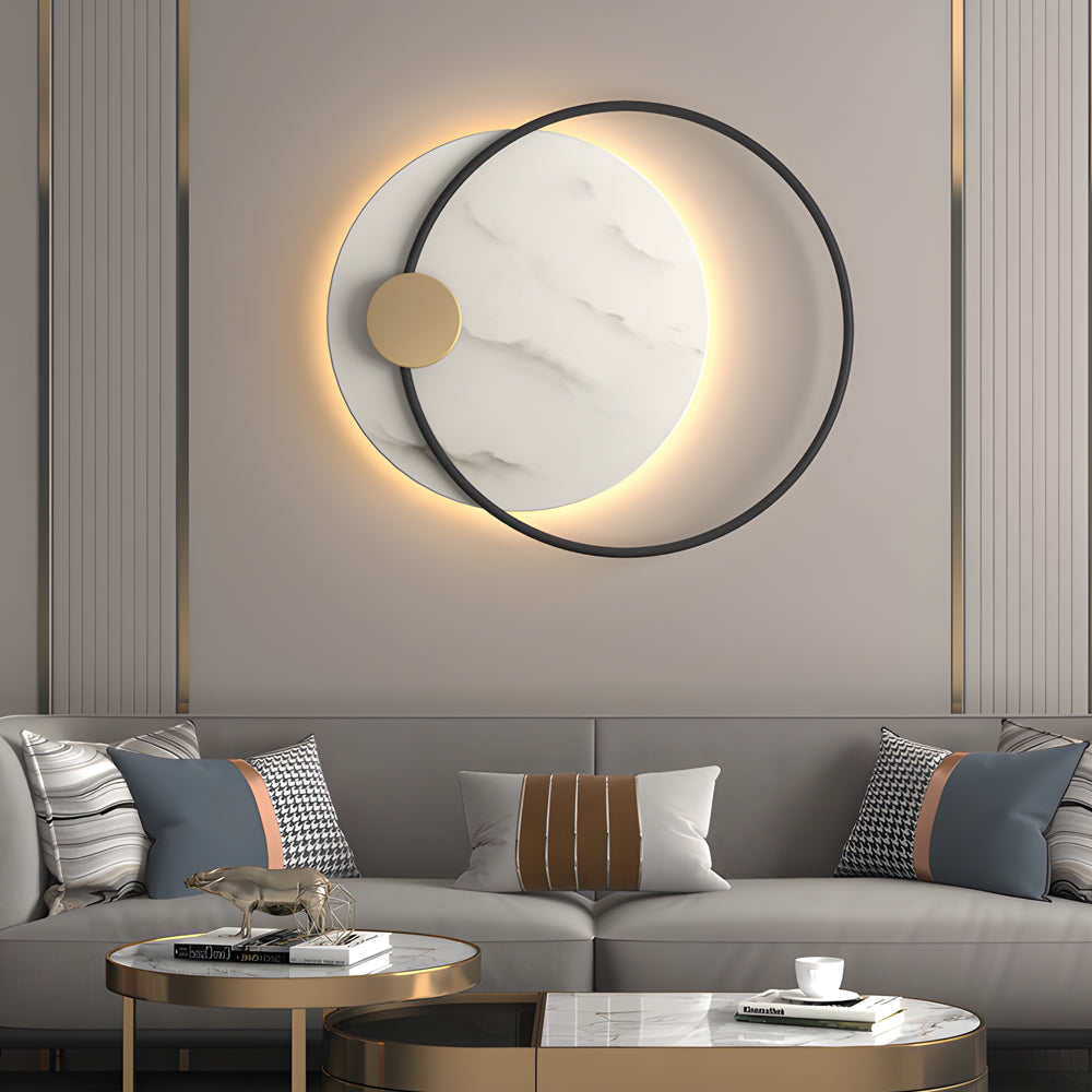 Dia 13 26 Round Marble Decorative Led Wall Sconces For Home
