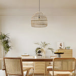 15 7 19 7 Inch W Rattan Woven Dome Pendant Light