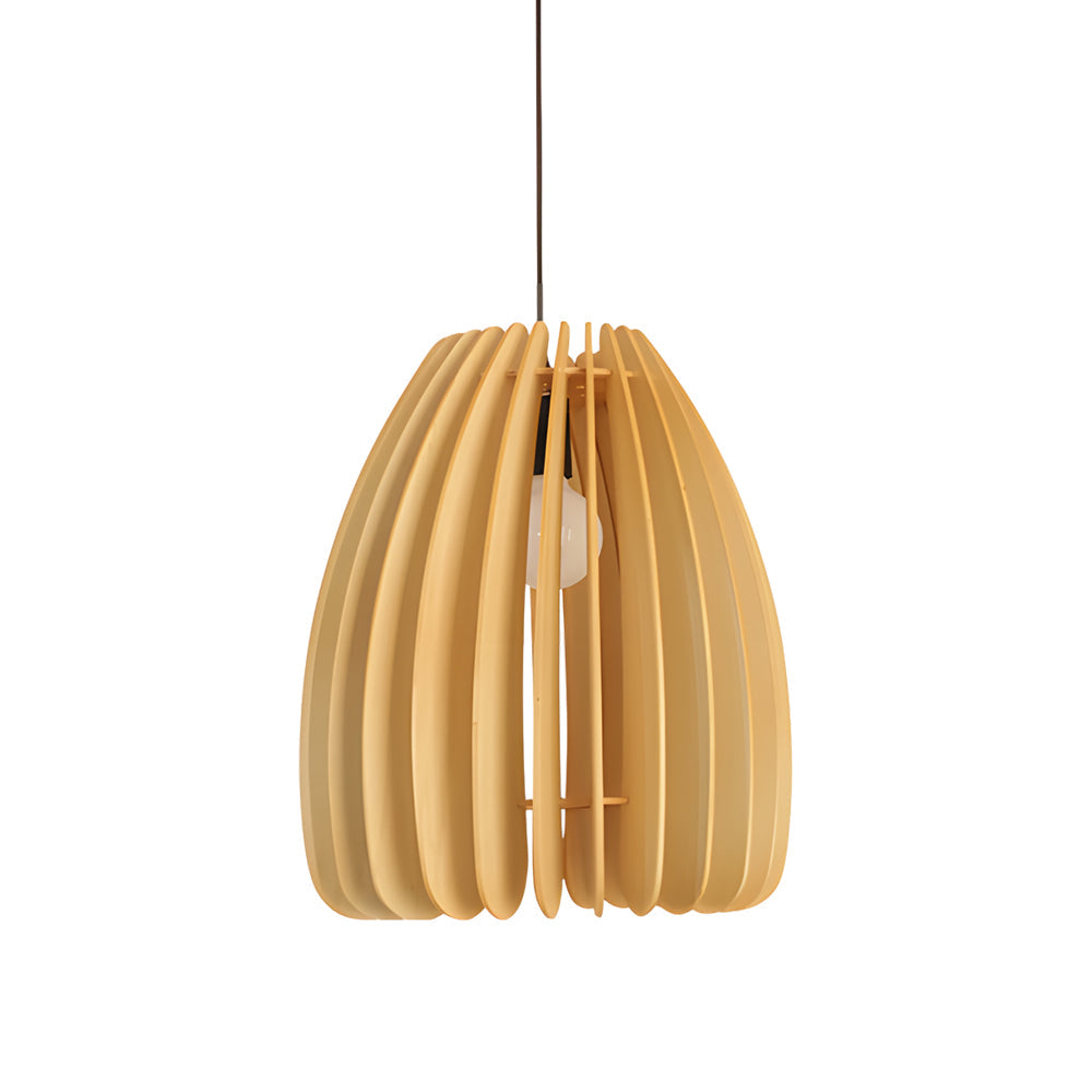 Handmade Wood Veneer Lanterns Led Nordic Japanese Style Pendant Lights