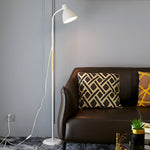 59 Inch Wood And Metal Arc Led Task Floor Lamp