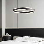 1 Light Linear Wavy Round Led Pendant Light