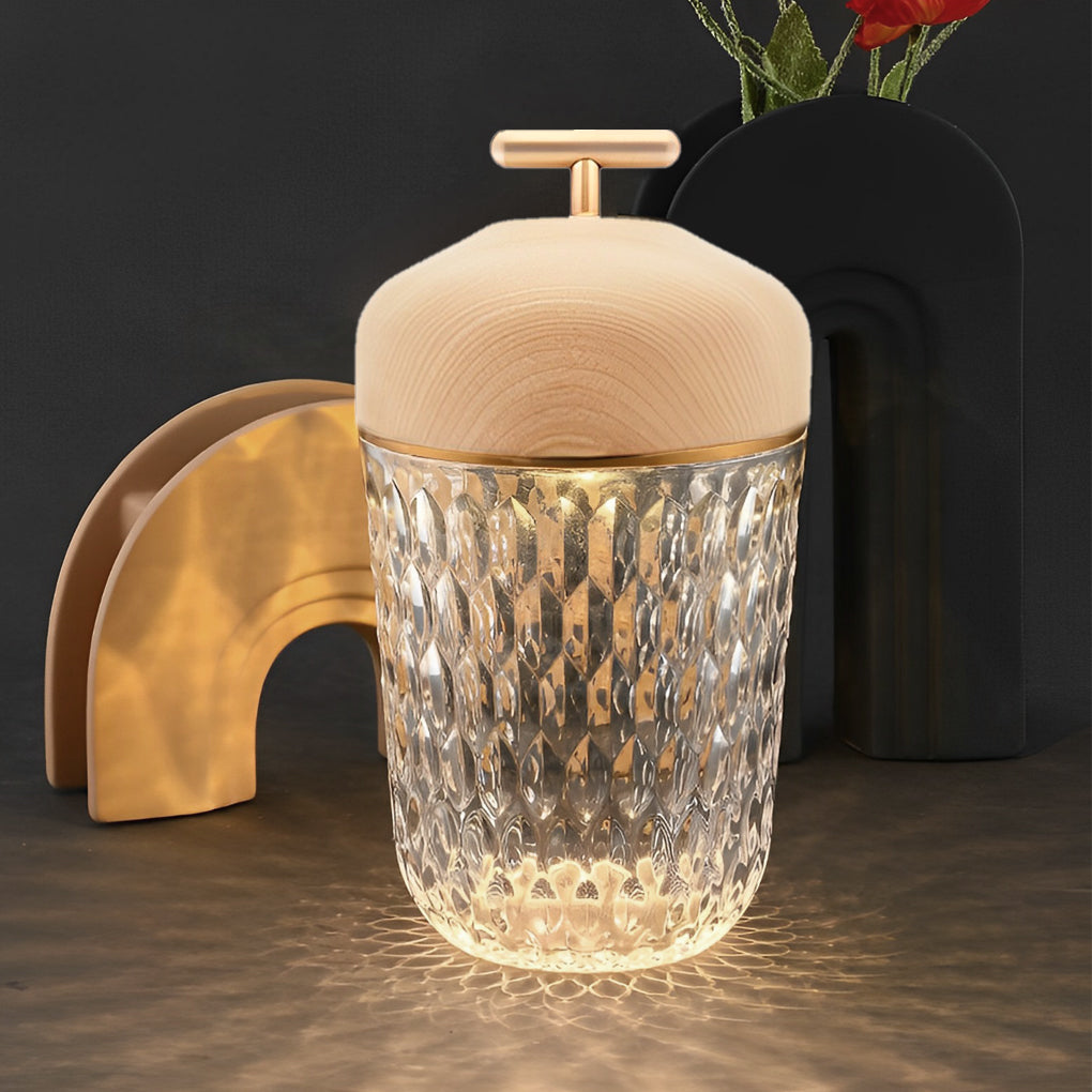 Pretty Cup Shape Crystal Table Lamp Glass Ambient Lighting