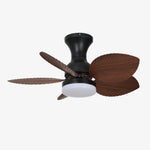 Floriva Blossom Ceiling Fan with LED Light, Walnut Wood Blades