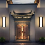 Modern Black Outdoor Wall Sconce with Motion Sensor and LED Illumination