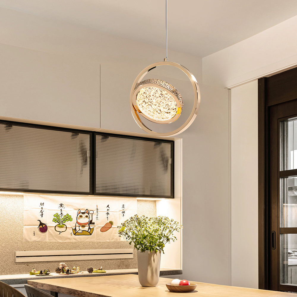 Round 270 Rotating Acrylic Luxury 3 Step Dimming Modern Pendant Lights