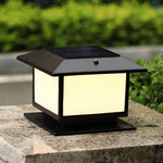 Square Solar Post Cap Light with Three-Step Dimming for Modern Outdoor Spaces