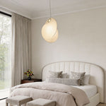 Silk Pendant Light with Iron Frame – Modern Minimalist Ceiling Lamp