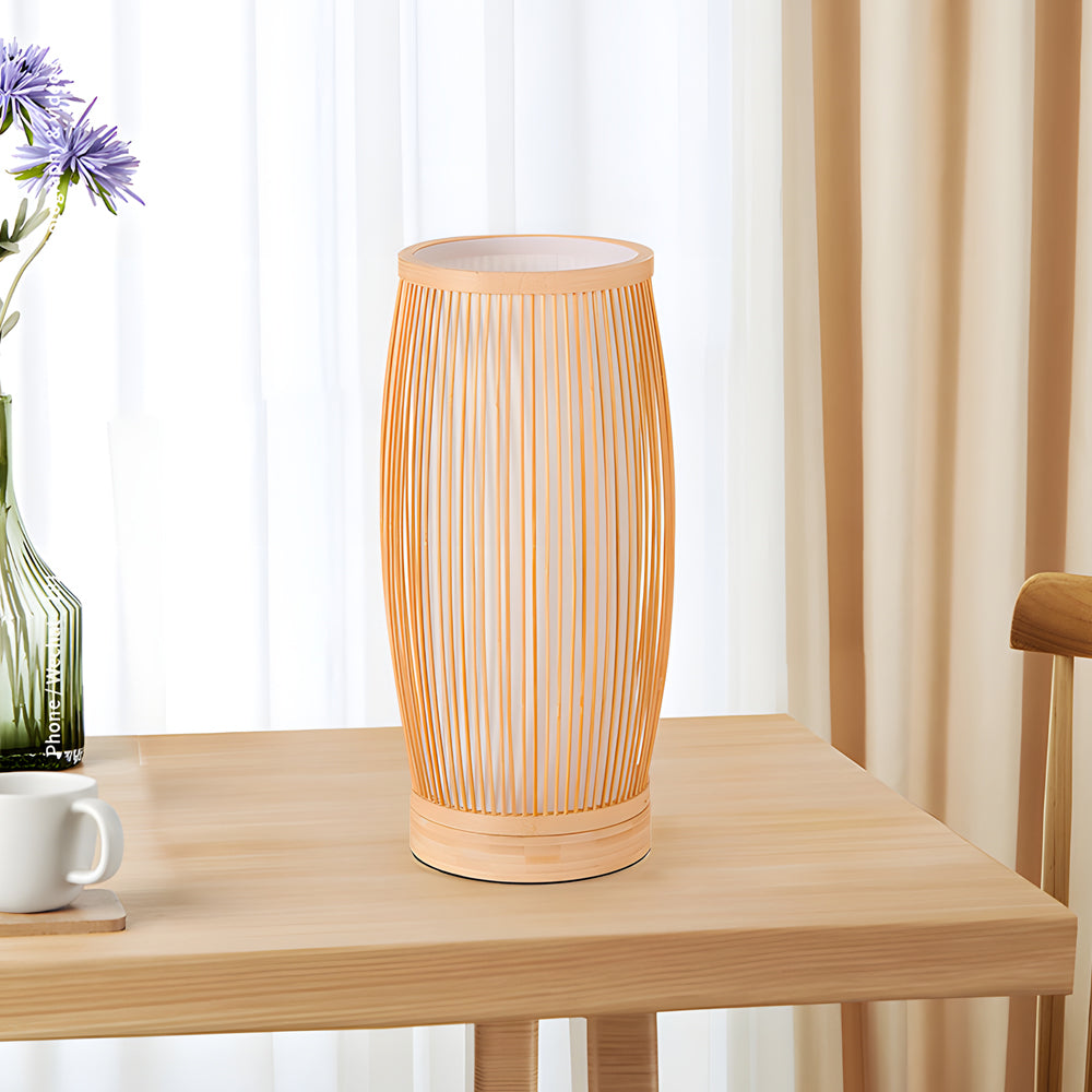 Japanese Lantern Bamboo Led Table Lamp