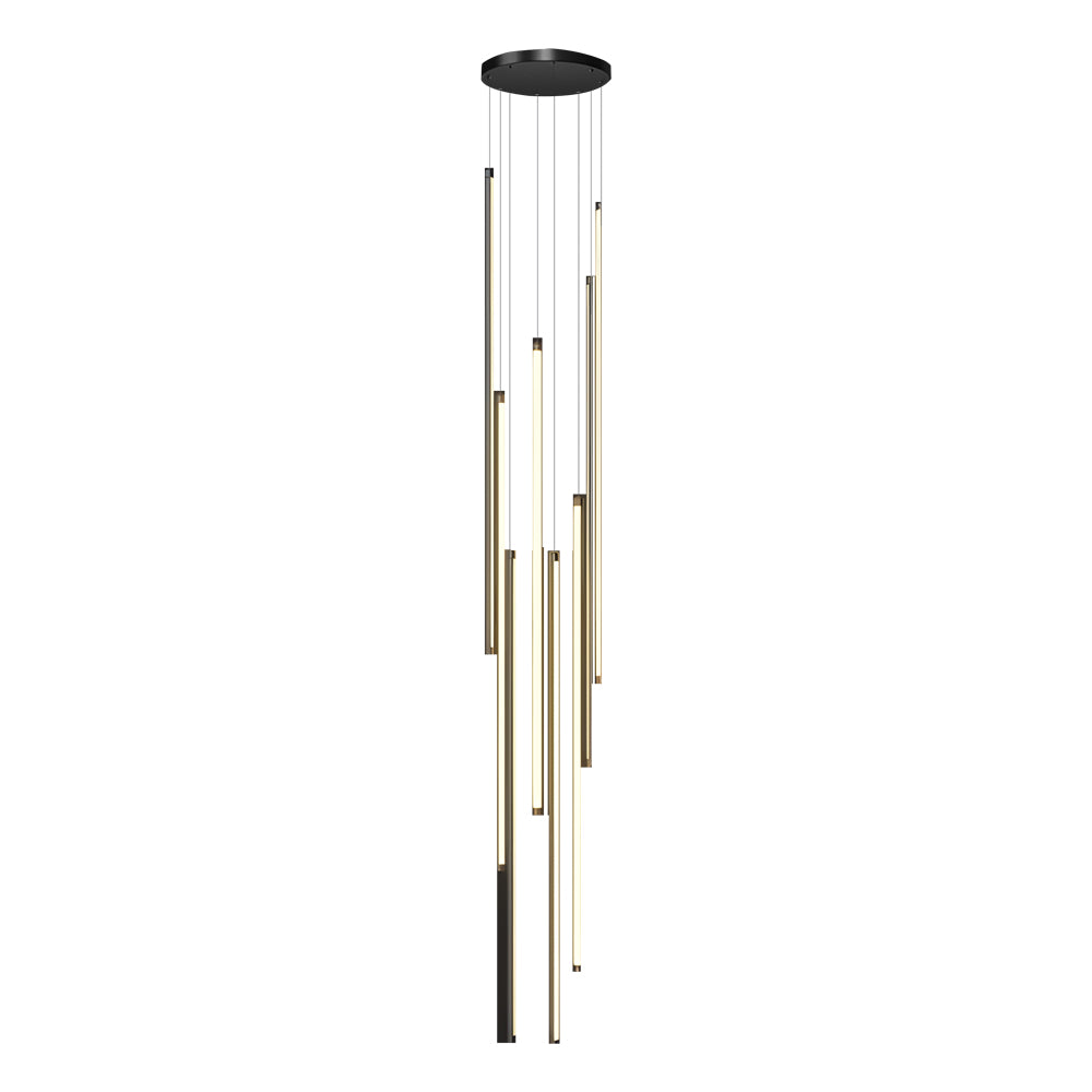 Modern Spiral Multi Strip Chandelier For Staircases