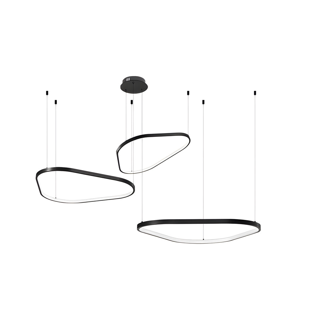 Black 1 2 3 Light Triangle Ring Chandelier