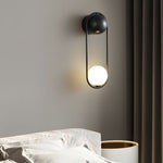 Mila Wall Sconce 1 Light Glass Globe Wall Light Gold Black