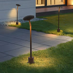 Mushroom LED Pathway Light in Brown Aluminum for Garden and Lawn