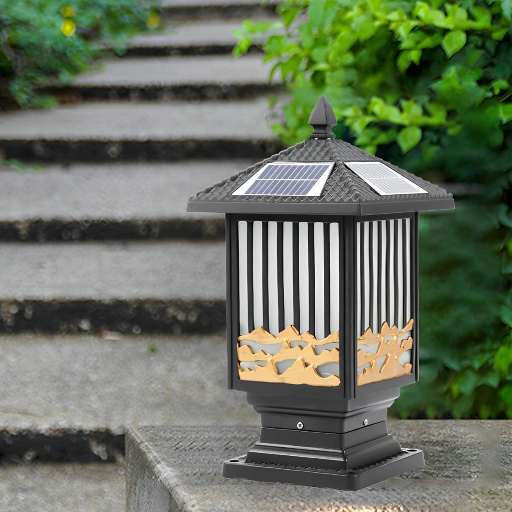 Retro Vintage Solar Fence Light Ha093283