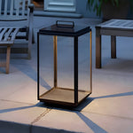 Modern 11 In Glass Led Portable Outdoor Lanterns Hardwired