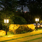 Solar LED Post Light with 3-Step Dimming, Die-Cast Aluminum Outdoor Lamp