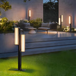 Modern Black Dual Cylinder LED Pathway Lights for Outdoor Landscapes